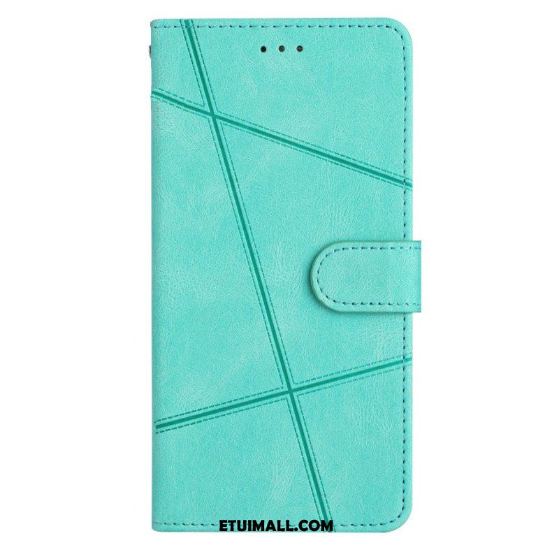 Etui Folio do Xiaomi Redmi Note 12 4G z Łańcuch Geometryczne Paski