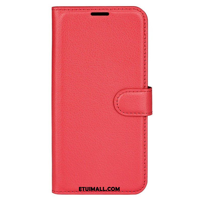 Etui Folio do Xiaomi Redmi Note 12 5G Klasyczny Efekt Skóry Liczi