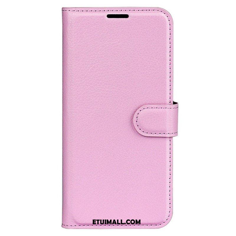 Etui Folio do Xiaomi Redmi Note 12 5G Klasyczny Efekt Skóry Liczi