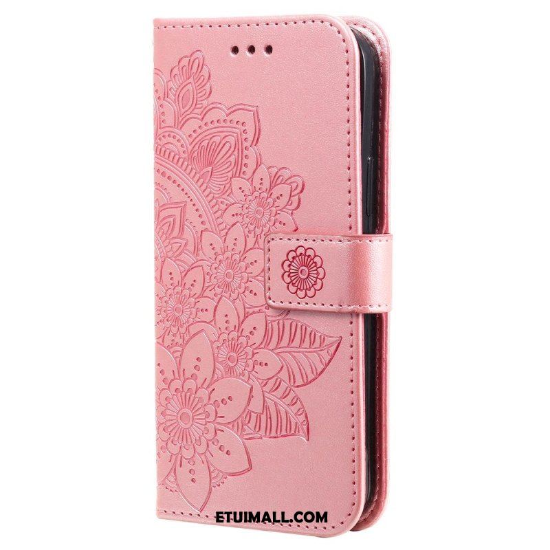 Etui Folio do Xiaomi Redmi Note 12 5G z Łańcuch Mandala Kwiatowa Na Pasku