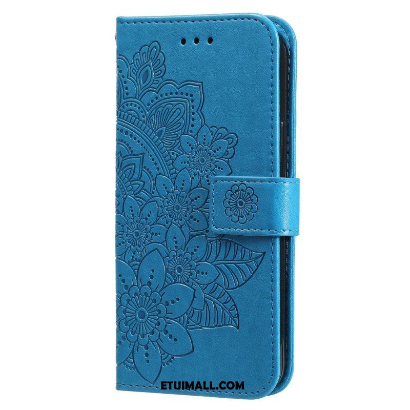 Etui Folio do Xiaomi Redmi Note 12 5G z Łańcuch Mandala Kwiatowa Na Pasku