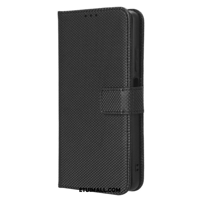 Etui Folio do Xiaomi Redmi Note 12 Pro Plus z Łańcuch Stylowa Sztuczna Skóra Z Paskami