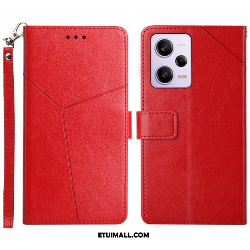 Etui Folio do Xiaomi Redmi Note 12 Pro z Łańcuch Projekt Z Paskami Y