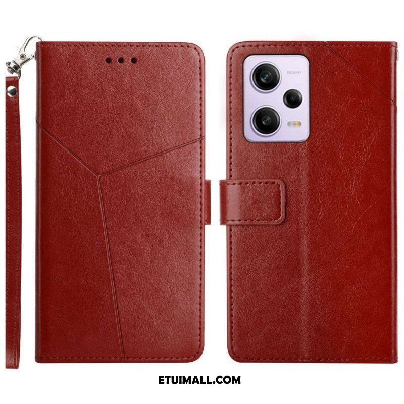 Etui Folio do Xiaomi Redmi Note 12 Pro z Łańcuch Projekt Z Paskami Y