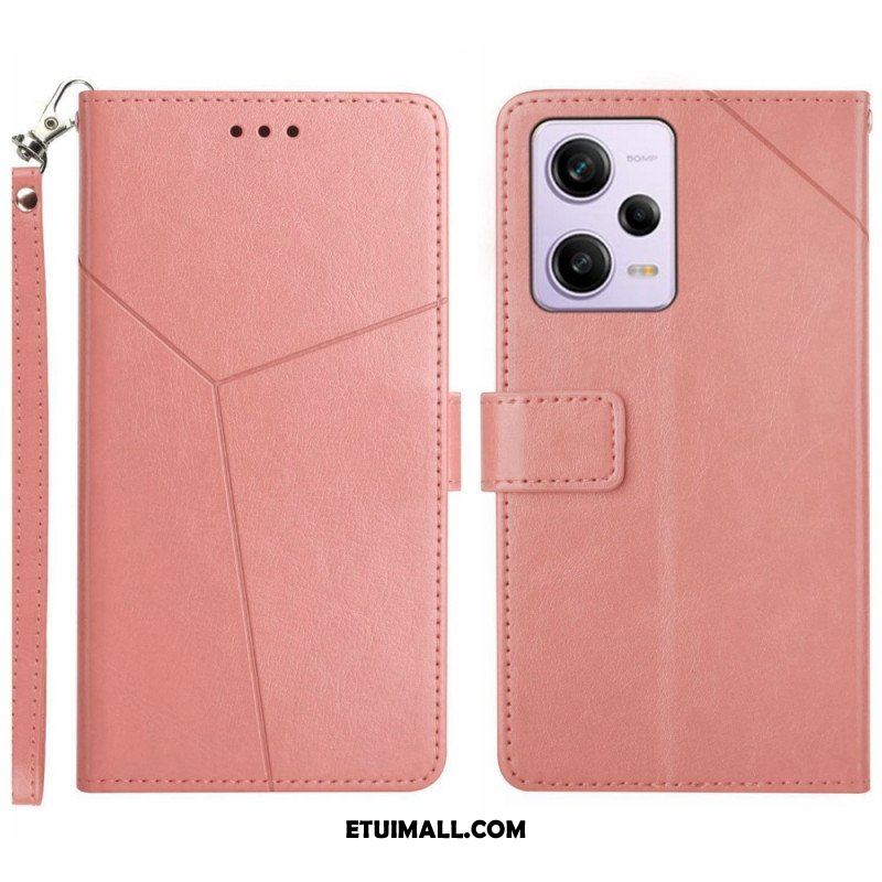 Etui Folio do Xiaomi Redmi Note 12 Pro z Łańcuch Projekt Z Paskami Y