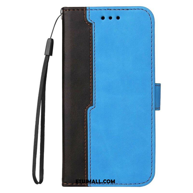 Etui Folio do iPhone 13 Mini Dwukolorowa Sztuczna Skóra