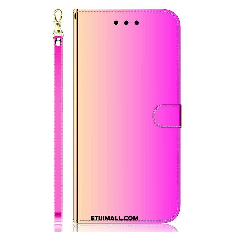 Etui Folio do iPhone 13 Mini Osłona Lusterka Ze Sztucznej Skóry