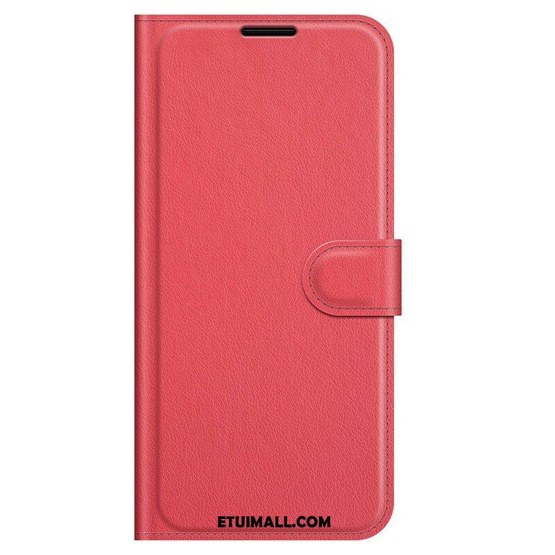 Etui Folio do iPhone 13 Pro Klasyczny Efekt Skóry Liczi