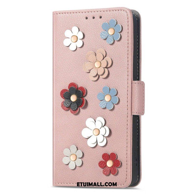 Etui Folio do iPhone 14 Dekoracyjne Kwiaty