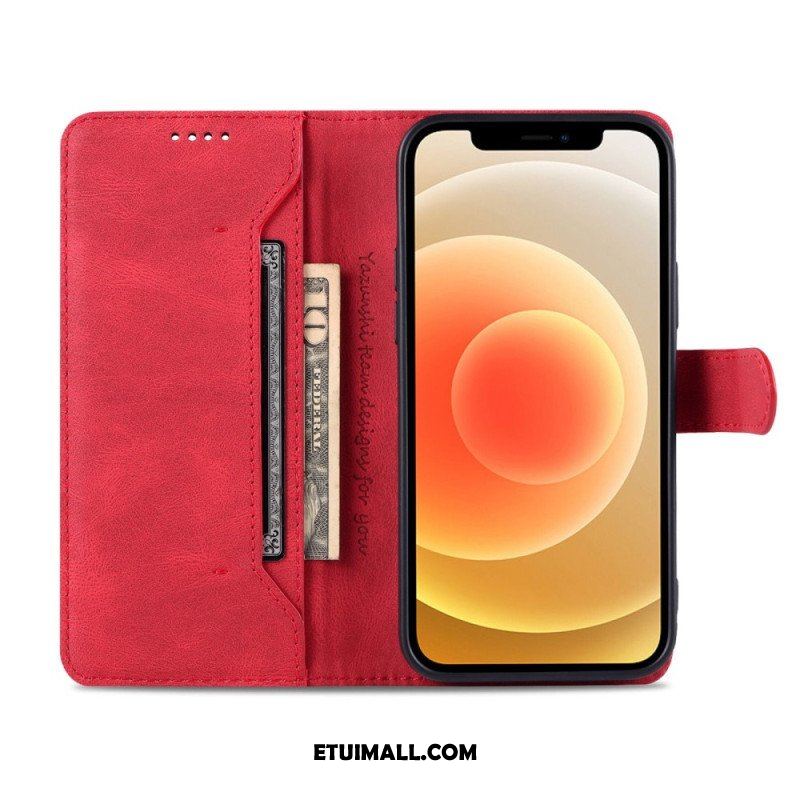 Etui Folio do iPhone 14 Plus Efekt Skóry Azns