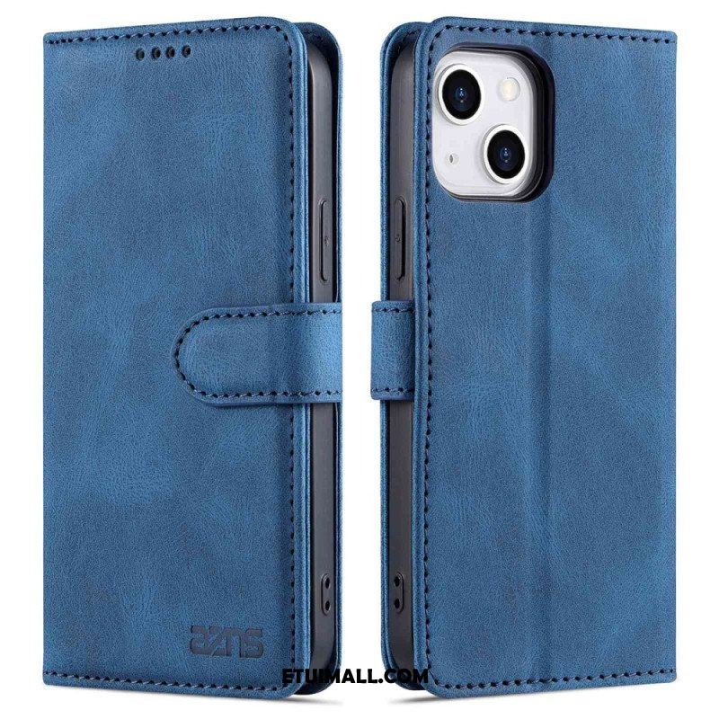 Etui Folio do iPhone 14 Plus Efekt Skóry Azns