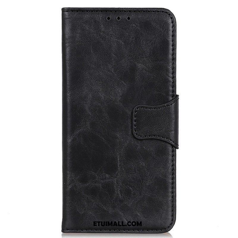 Etui Folio do iPhone 14 Pro Max Dwustronne Zapięcie Ze Skóry Dwoinowej