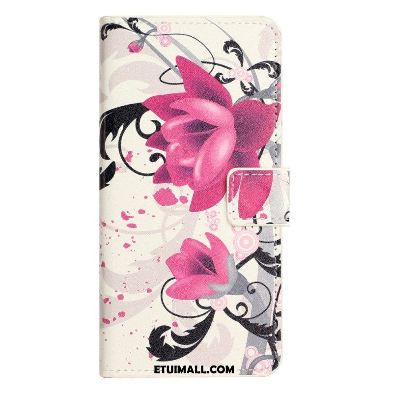 Etui Folio do iPhone 14 Pro Tropikalne Kwiaty