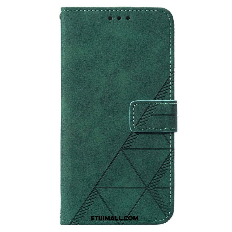 Etui Folio do iPhone 14 Pro z Łańcuch Trójkąty Paska