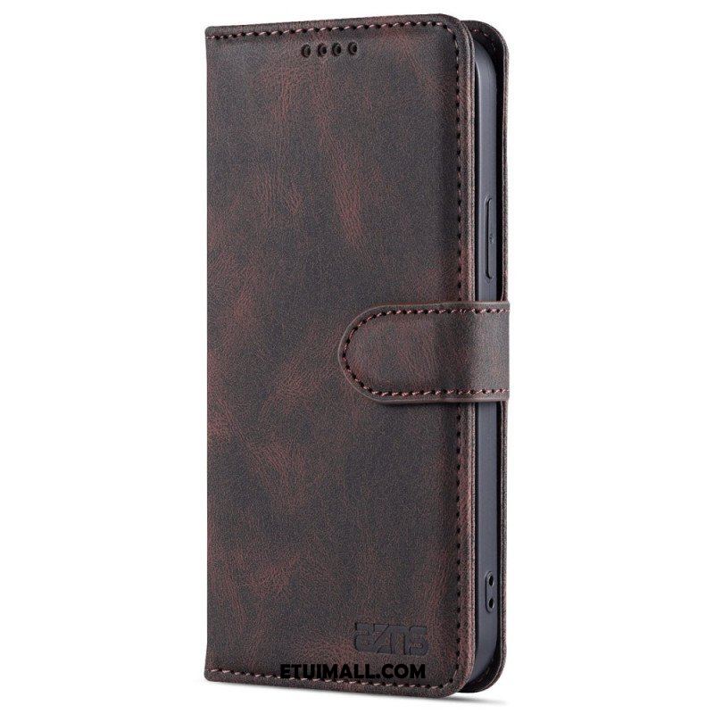 Etui Folio do iPhone 14 Stylizacja Skóry Azns