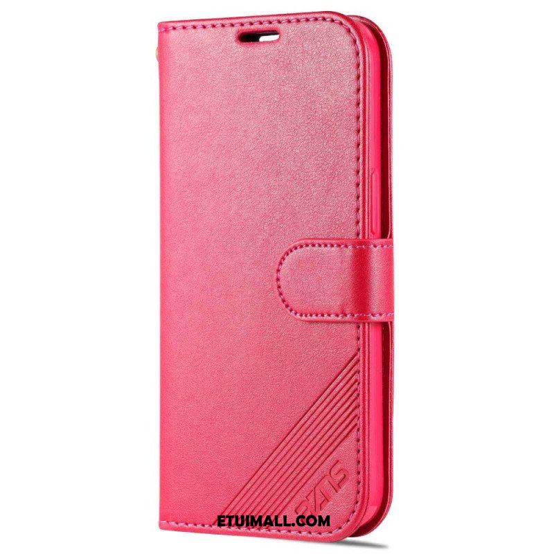 Etui Folio do iPhone 14 Stylizacja Skóry Azns