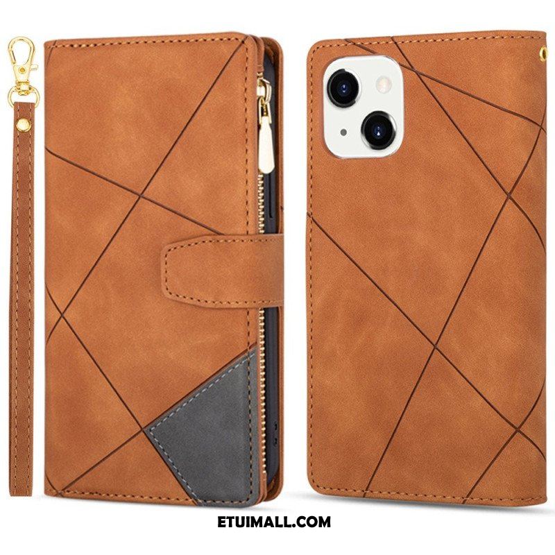 Etui Folio do iPhone 14 z Łańcuch Geometria Paska