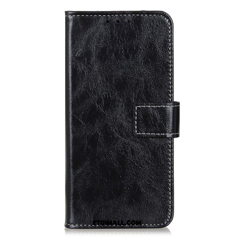 Etui Folio do iPhone 15 Lakierowane Z Widocznymi Szwami