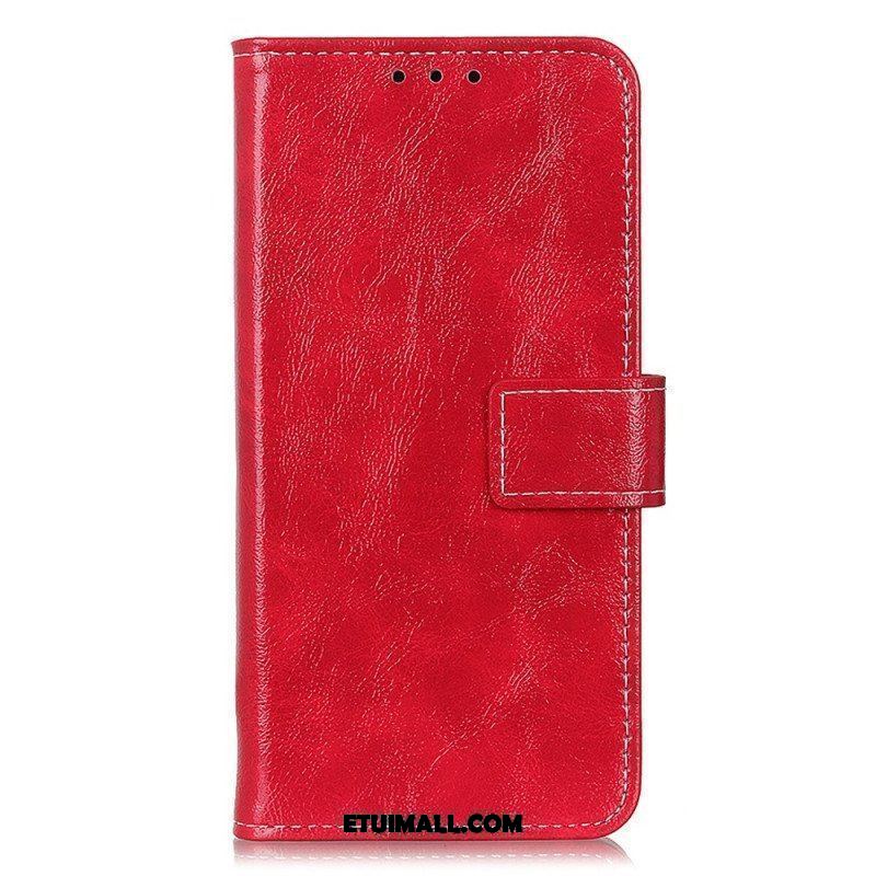 Etui Folio do iPhone 15 Lakierowane Z Widocznymi Szwami