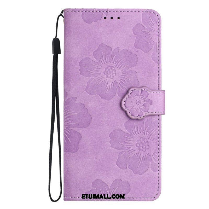 Etui Folio do iPhone 15 Nadruk Kwiatowy