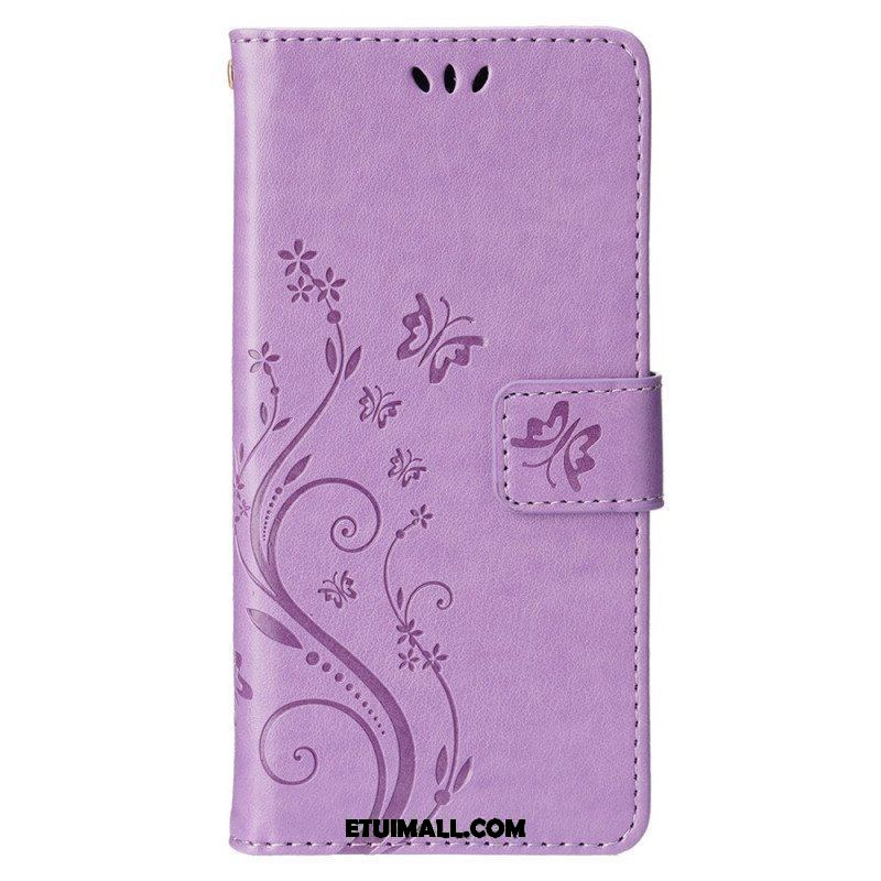 Etui Folio do iPhone 15 Plus Kwiaty I Motyle