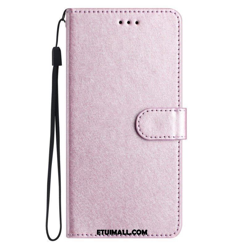 Etui Folio do iPhone 15 Plus z Łańcuch Pastelowy Z Paskiem