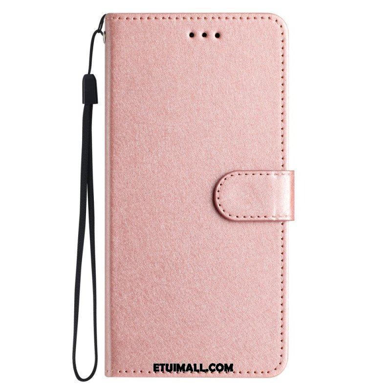 Etui Folio do iPhone 15 Plus z Łańcuch Pastelowy Z Paskiem