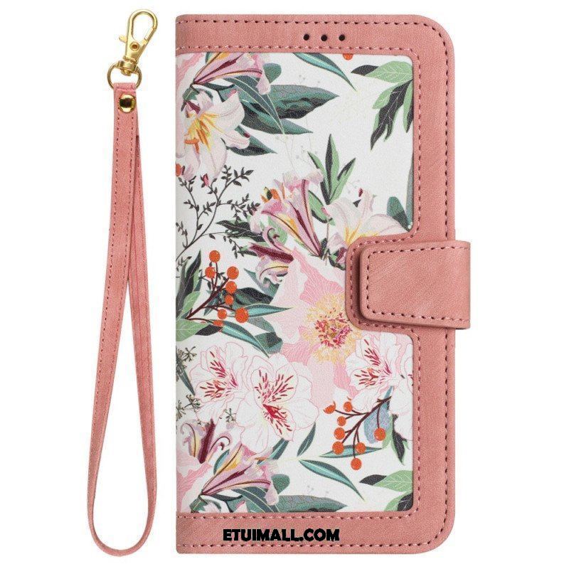 Etui Folio do iPhone 15 Pro Max Luksusowe Kwiaty