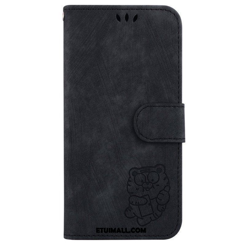 Etui Folio do iPhone 15 Pro Słodki Tygrys