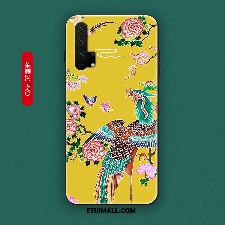 Etui Honor 20 Pro Miękki Anti-fall Silikonowe Chiński Styl Żółty Futerał Sklep