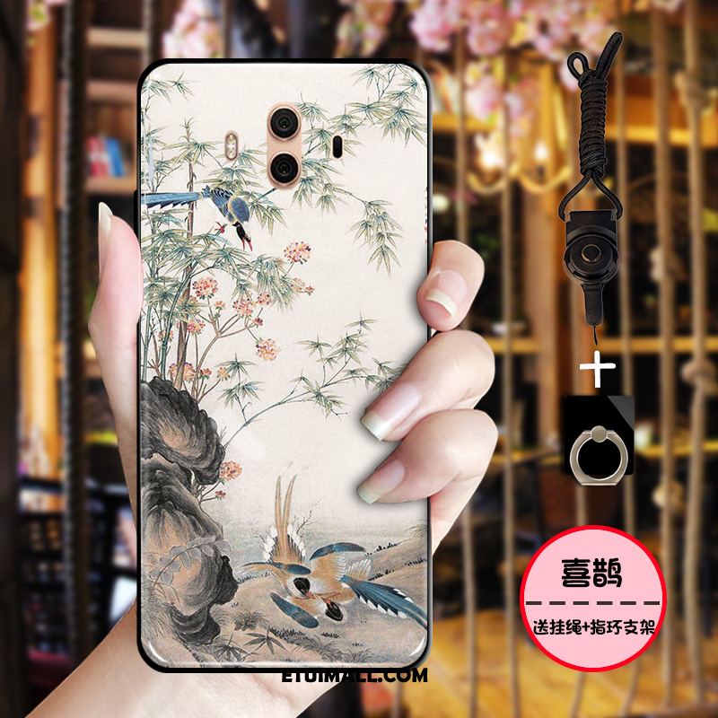 Etui Huawei Mate 10 Nubuku Vintage Chiński Styl Telefon Komórkowy Czarny Pokrowce Tanie