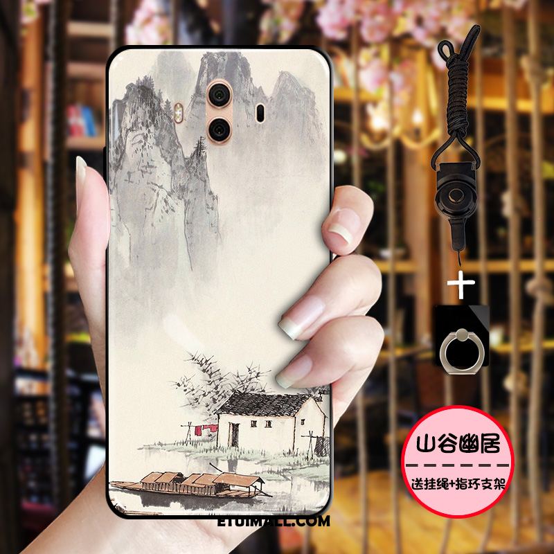 Etui Huawei Mate 10 Nubuku Vintage Chiński Styl Telefon Komórkowy Czarny Pokrowce Tanie