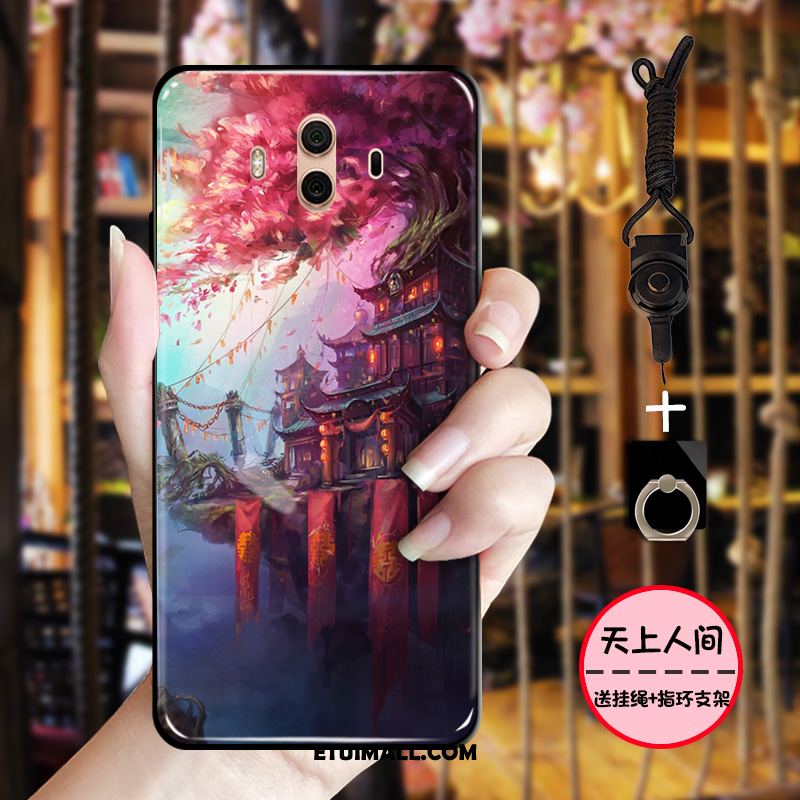 Etui Huawei Mate 10 Nubuku Vintage Chiński Styl Telefon Komórkowy Czarny Pokrowce Tanie