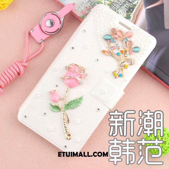 Etui Huawei Mate 20 Anti-fall Skórzany Futerał Rhinestone Ochraniacz Biały Pokrowce Tanie