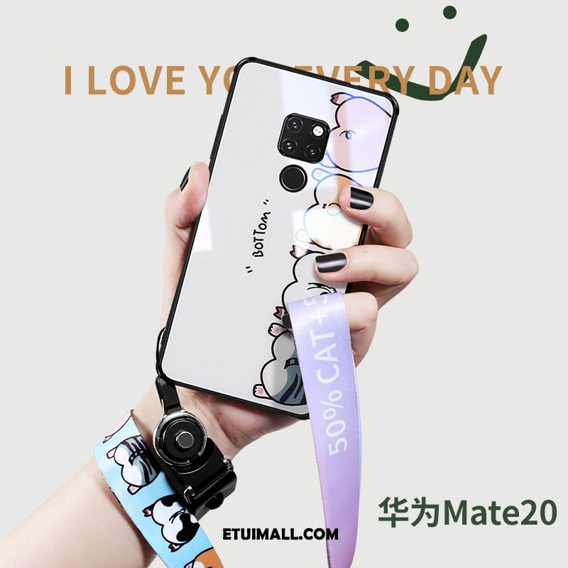 Etui Huawei Mate 20 Biały Wiszące Ozdoby Kreskówka Szkło Cienkie Futerał Kup