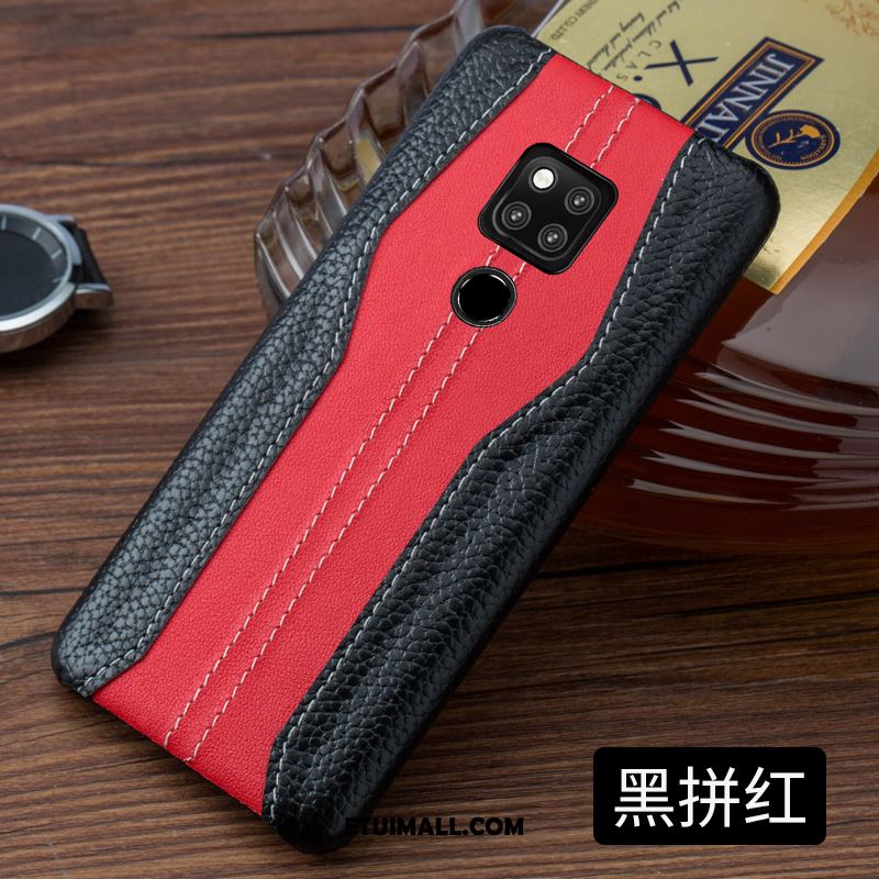 Etui Huawei Mate 20 X Czerwony Telefon Komórkowy Prawdziwa Skóra Ochraniacz Czarny Futerał Kup