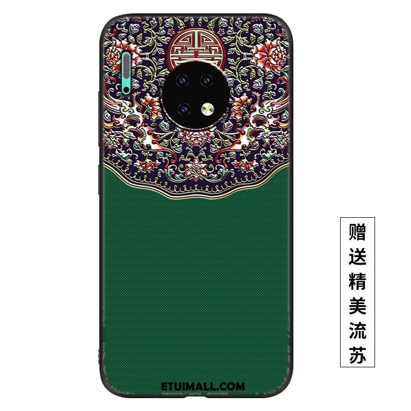 Etui Huawei Mate 30 Ochraniacz Vintage Miękki Różowe Relief Pokrowce Kupię