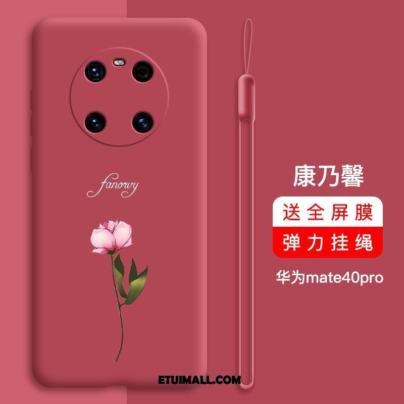 Etui Huawei Mate 40 Pro Czerwony Netto Anti-fall All Inclusive Ochraniacz Silikonowe Futerał Tanie