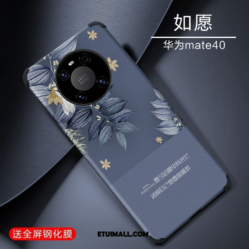 Etui Huawei Mate 40 Relief Silikonowe Proste All Inclusive Niebieski Futerał Kupię