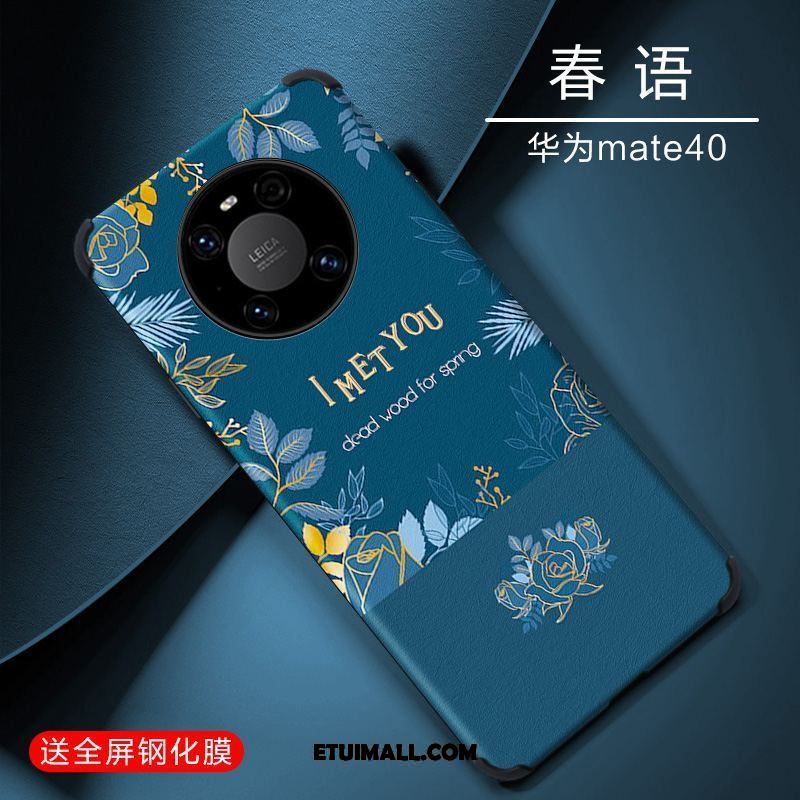 Etui Huawei Mate 40 Relief Silikonowe Proste All Inclusive Niebieski Futerał Kupię