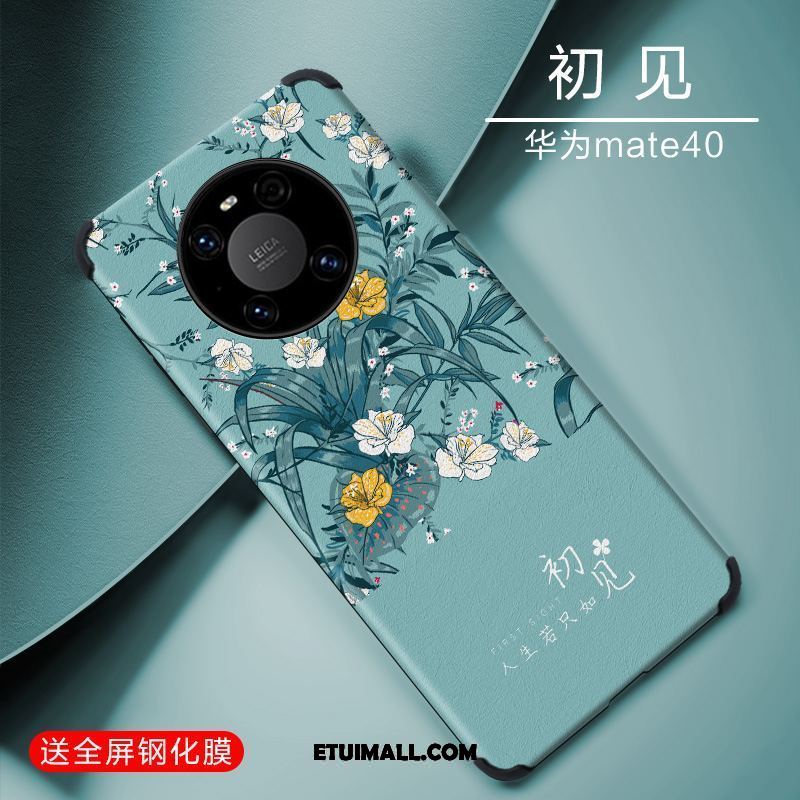 Etui Huawei Mate 40 Relief Silikonowe Proste All Inclusive Niebieski Futerał Kupię