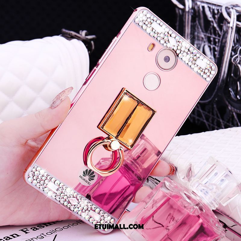 Etui Huawei Mate 8 Rhinestone Tylna Pokrywa Różowe Metal Telefon Komórkowy Obudowa Tanie