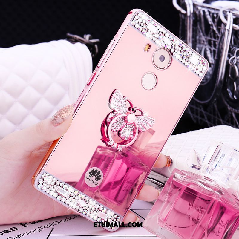 Etui Huawei Mate 8 Rhinestone Tylna Pokrywa Różowe Metal Telefon Komórkowy Obudowa Tanie