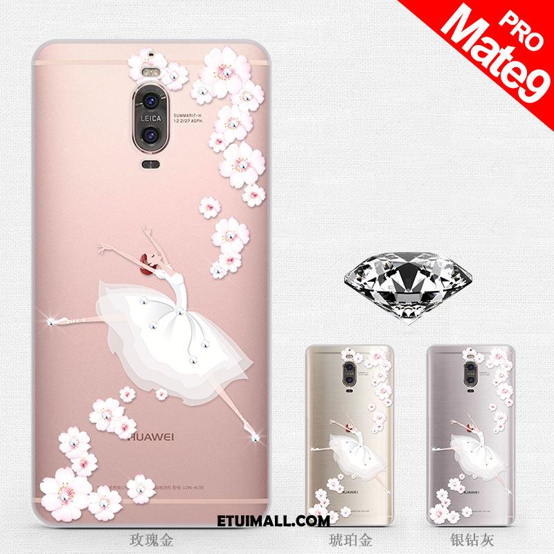 Etui Huawei Mate 9 Pro Kreatywne Rhinestone Cienka Purpurowy Anti-fall Futerał Dyskont