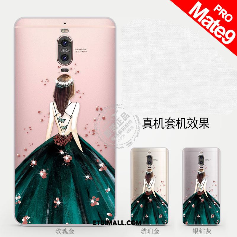 Etui Huawei Mate 9 Pro Kreatywne Rhinestone Cienka Purpurowy Anti-fall Futerał Dyskont