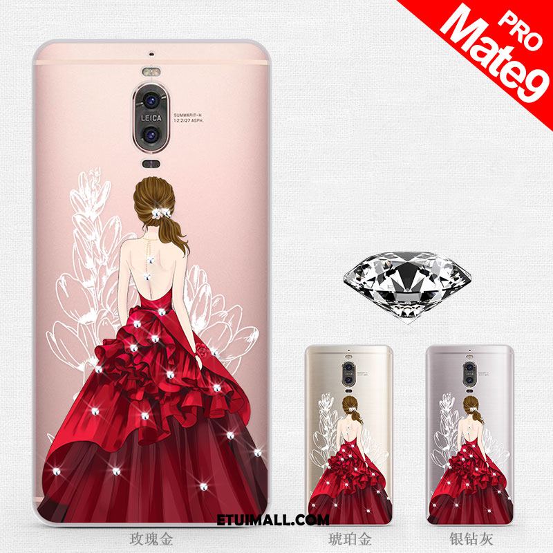 Etui Huawei Mate 9 Pro Kreatywne Rhinestone Cienka Purpurowy Anti-fall Futerał Dyskont