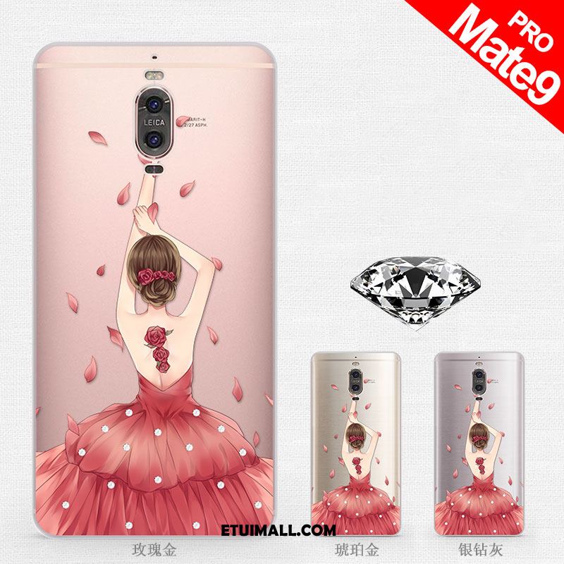 Etui Huawei Mate 9 Pro Kreatywne Rhinestone Cienka Purpurowy Anti-fall Futerał Dyskont