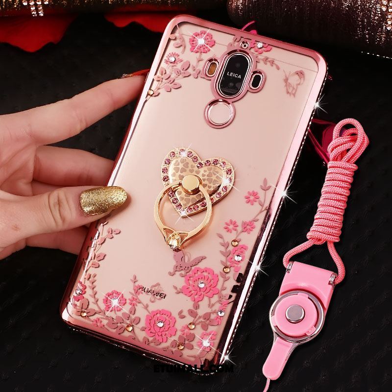 Etui Huawei Mate 9 Silikonowe Telefon Komórkowy Rhinestone Anti-fall Złoto Obudowa Sklep