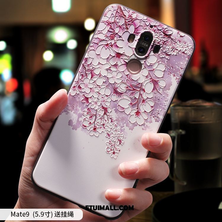 Etui Huawei Mate 9 Telefon Komórkowy Miękki Niebieski Relief Obudowa Tanie