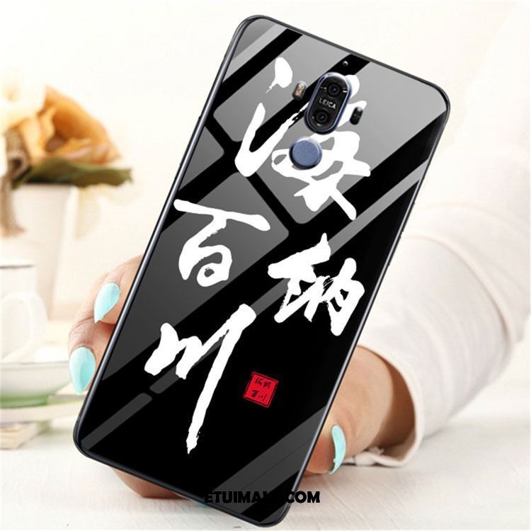 Etui Huawei Mate 9 Telefon Komórkowy Szkło Hartowane Anti-fall Wiszące Ozdoby Czarny Futerał Sklep